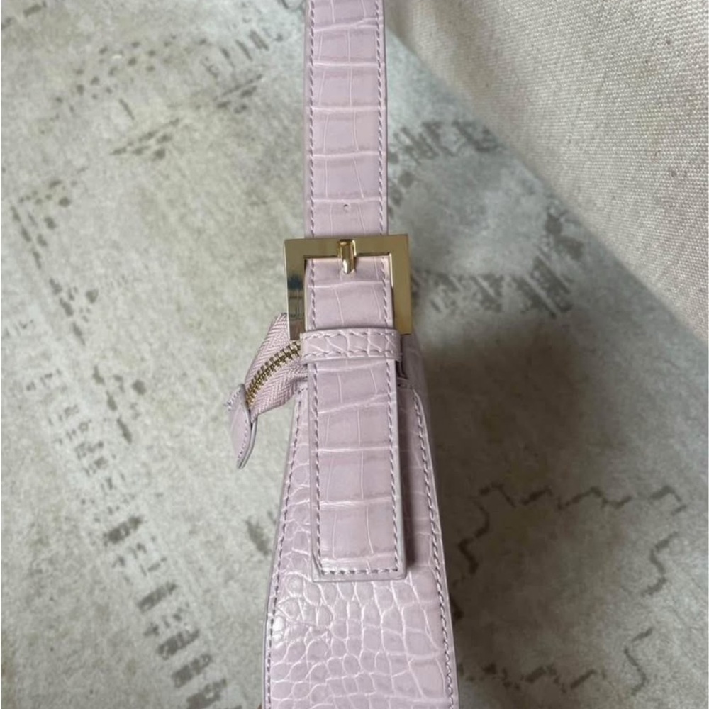 Lavender Croc-Embossed Shoulder Bag - Picture 2 of 3